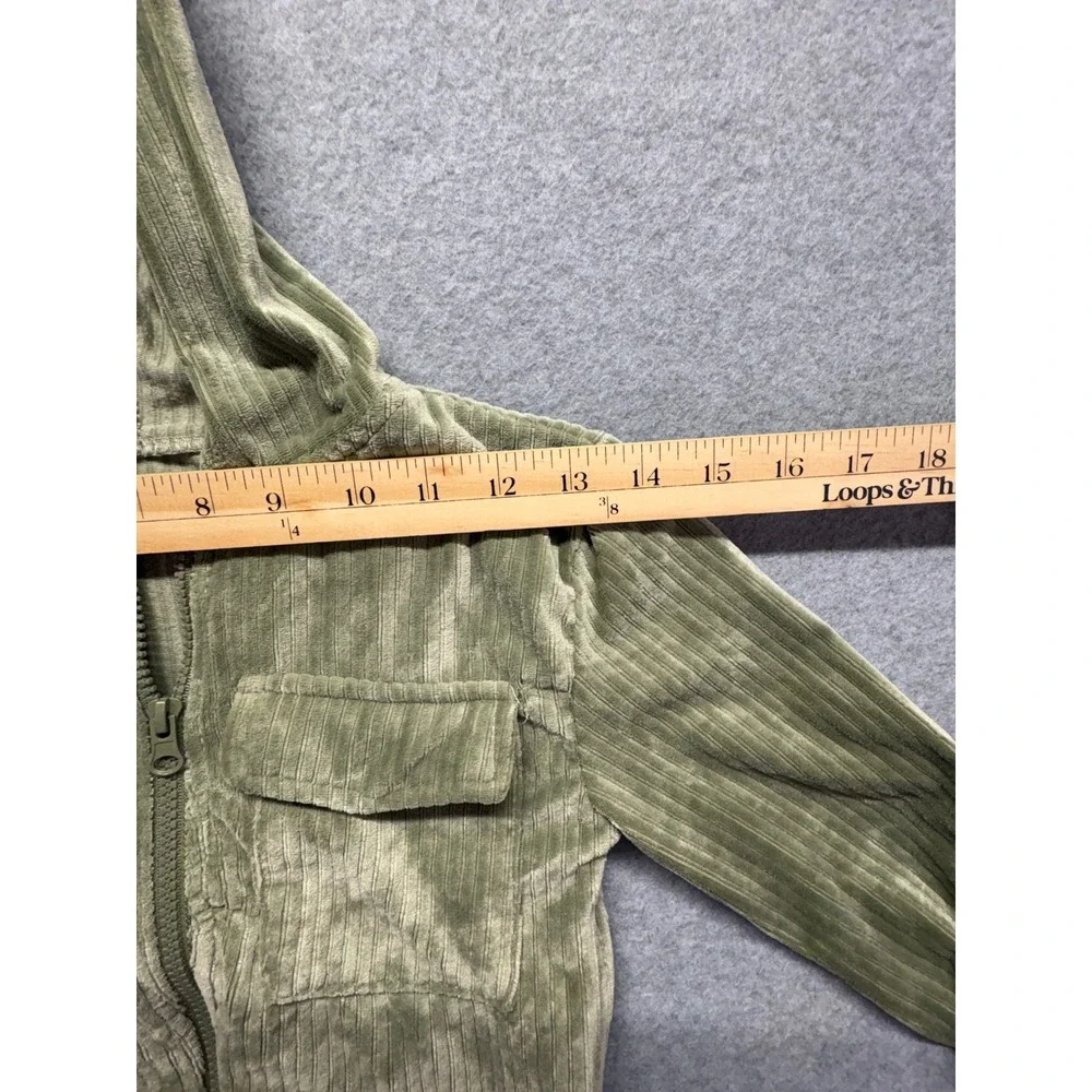 NYC Girls 4T Sage Green Ribbed Velour Tracksuit‎ Zip Hoodie Cargo Joggers Set